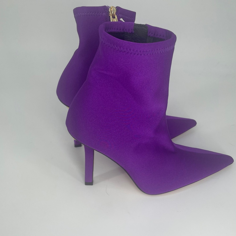 Good American Cinder-Ella Purple Neoprene Sock Boots Pointed Toe Stiletto Size 9 - Picture 4 of 10